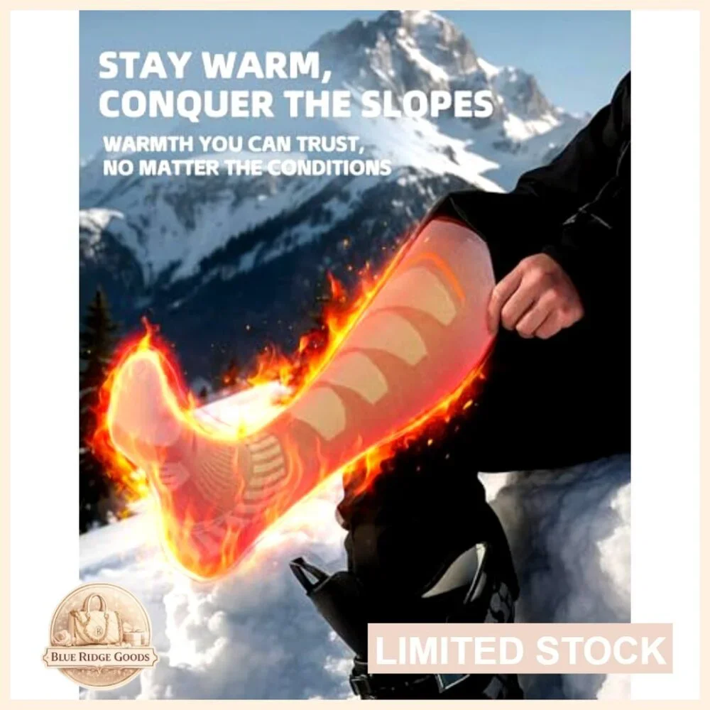 Merino Wool Ski Socks Warm Thermal Padded Cushioned Knee High Winter
